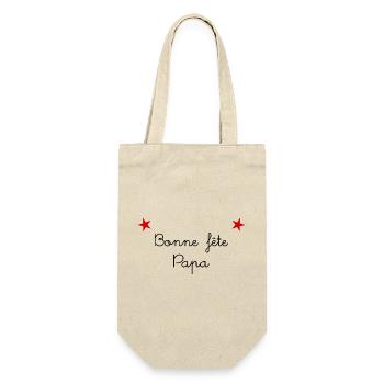DAD. FATHER'S DAY. HAPPY FATHER'S DAY. HAPPY BIRTHDAY. - Gift Bag for Bottles - nature - Front