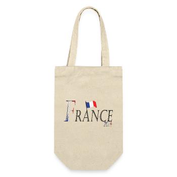 Flagge Frankreich: ein eleganter patriotischer Auftritt - Geschenkbeutel für Flaschen - Natur - Vorne