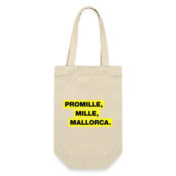 Promille, Mille, Malle - Geschenkbeutel für Flaschen - Natur - Vorne