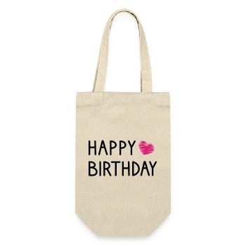 HAPPY BIRTHDAY. HAPPY BIRTHDAY. ANNIVERSARY. - Gift Bag for Bottles - nature - Front