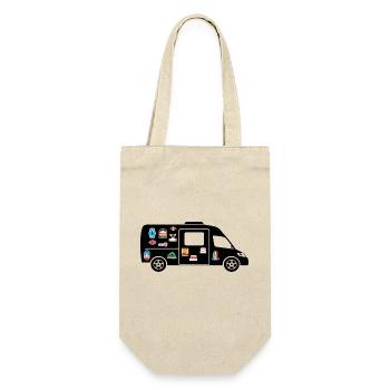 Van with Stickers - Gift Bag for Bottles - nature - Front