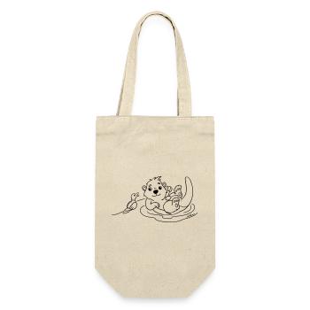 Otter with duck coloring motif - Gift Bag for Bottles - nature - Front