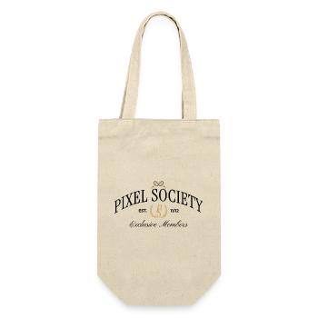 Pixel Society - Vintage Gaming Mode - Geschenkbeutel für Flaschen - Natur - Vorne