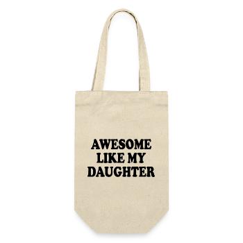 awesome like my daughter - Geschenkbeutel für Flaschen - Natur - Vorne