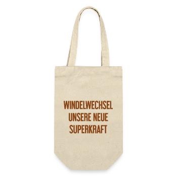 Diaper change – our new superpower - Gift Bag for Bottles - nature - Front