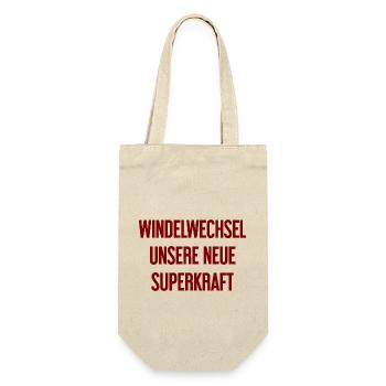 Diaper change – our new superpower - Gift Bag for Bottles - nature - Front