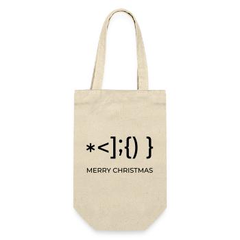 Simple Merry Christmas - Geschenkbeutel für Flaschen - Natur - Vorne
