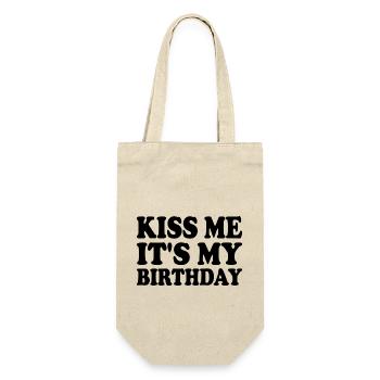 kiss me it's my birthday - Gift Bag for Bottles - nature - Front