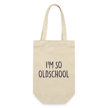 I'M SO OLDSCHOOL - Geschenkbeutel für Flaschen - Natur - Vorne