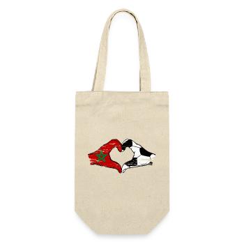 Drapeau de football du Maroc mains forme de coeur utilisé - Sac à bouteille - nature - Devant