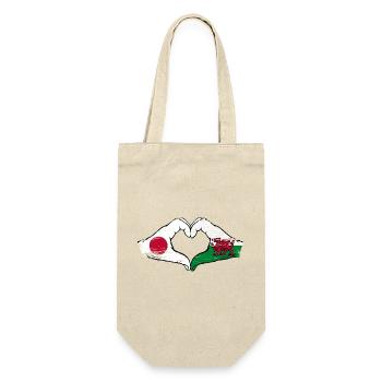 Japan Wales flag hands heart shape used - Gift Bag for Bottles - nature - Front