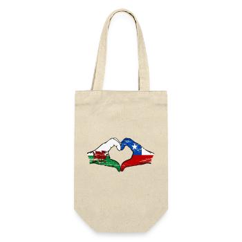 Wales Chile flag hands heart shape used - Gift Bag for Bottles - nature - Front