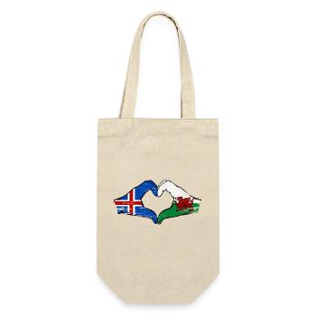Iceland Wales flag hands heart shape used - Gift Bag for Bottles - nature - Front