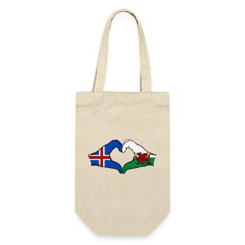 Iceland Wales Flag Hands Heart Shape - Gift Bag for Bottles - nature - Front