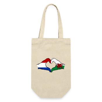 Holland Wales Flag Hands Heart Shape - Gift Bag for Bottles - nature - Front