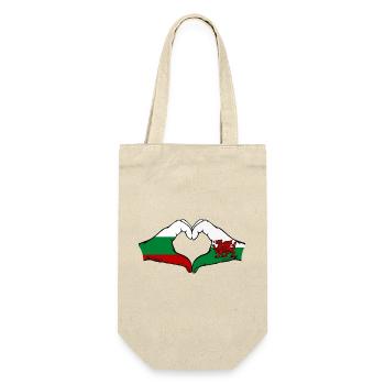 Bulgaria Wales Flag Hands Heart Shape - Gift Bag for Bottles - nature - Front