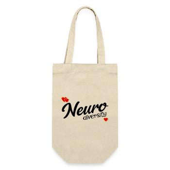 Inklusion Neurodiversität Herz - Geschenkbeutel für Flaschen - Natur - Vorne