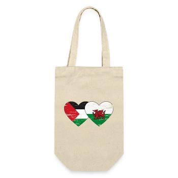 Drapeau de la Palestine Pays de Galles coeur utilisé - Sac à bouteille - nature - Devant