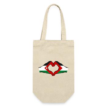 Jordan Palestine Flag Hands Heart Shape - Gift Bag for Bottles - nature - Front