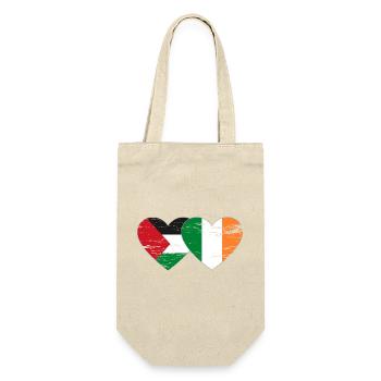 Palestine Irlande Drapeau Coeur Utilisé - Sac à bouteille - nature - Devant