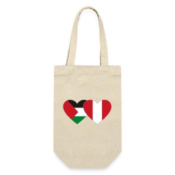 Palestine Peru Flag Heart - Gift Bag for Bottles - nature - Front