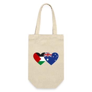 Drapeau de la Palestine Australie Coeur - Sac à bouteille - nature - Devant
