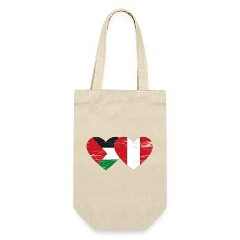 Drapeau de la Palestine Pérou coeur utilisé - Sac à bouteille - nature - Devant