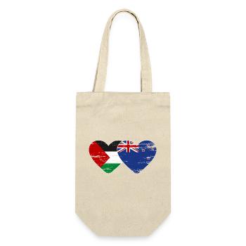 Palestine New Zealand flag heart used - Gift Bag for Bottles - nature - Front