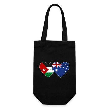 Drapeau de la Jordanie Australie coeur utilisé - Sac à bouteille - noir - Devant