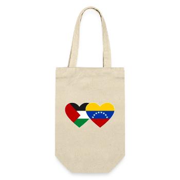 Palestine Venezuela Drapeau Coeur - Sac à bouteille - nature - Devant