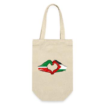 Tatarstan Palestine flag hands heart shape used - Gift Bag for Bottles - nature - Front