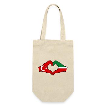 Turkey Tatarstan Flag Hands Heart Shape - Gift Bag for Bottles - nature - Front