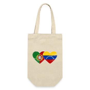 Portugal Venezuela flag heart used - Gift Bag for Bottles - nature - Front