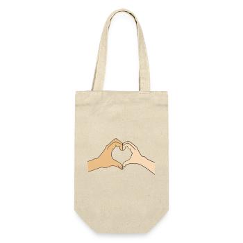 Heart hands – customizable for couples - Gift Bag for Bottles - nature - Front