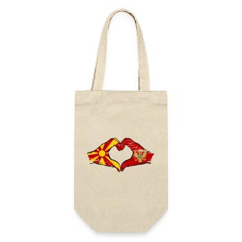 Montenegro Montanegro Flagge Hände Herzform used - Geschenkbeutel für Flaschen - Natur - Vorne