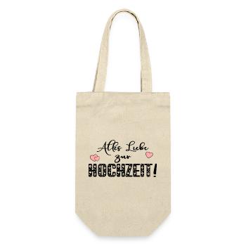 ALLES LIEBE ZUR HOCHZEIT - Geschenkbeutel für Flaschen - Natur - Vorne