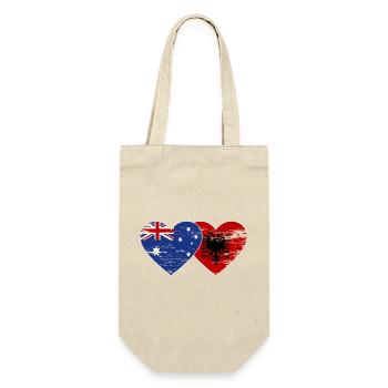 Australia Albania flag heart used - Gift Bag for Bottles - nature - Front