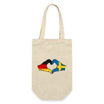 Germany Sweden Flag Hands Heart Shape - Gift Bag for Bottles - nature - Front