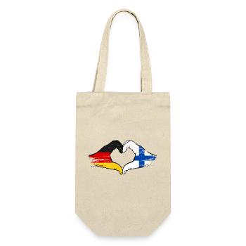 Allemagne Finlande Drapeau Mains Coeur Forme Utilisé - Sac à bouteille - nature - Devant