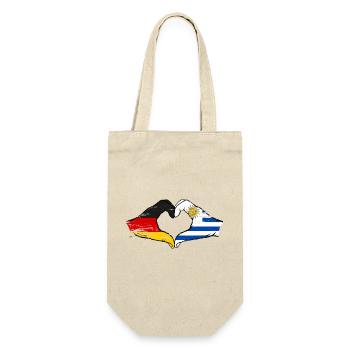 Allemagne Uruguay drapeau mains coeur utilisé - Sac à bouteille - nature - Devant