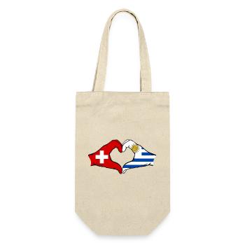 Switzerland Uruguay Flag Hands Heart Shape - Gift Bag for Bottles - nature - Front