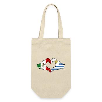 Mexico Uruguay flag hands heart shape used - Gift Bag for Bottles - nature - Front