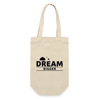 Träumen Sie größer Inspirierendes Zitat-Design - Geschenkbeutel für Flaschen - Natur - Vorne