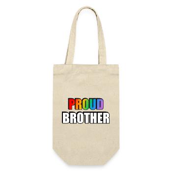 Proud Brother LGBT Pride Rainbow   - Gift Bag for Bottles - nature - Front