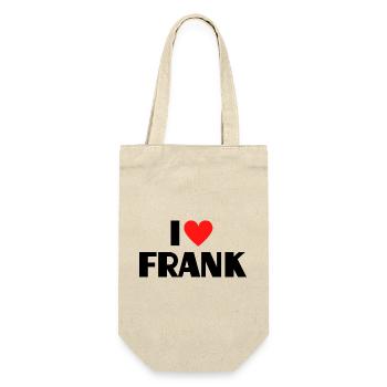 I love Frank Red Heart Love Fan Gift - Gift Bag for Bottles - nature - Front