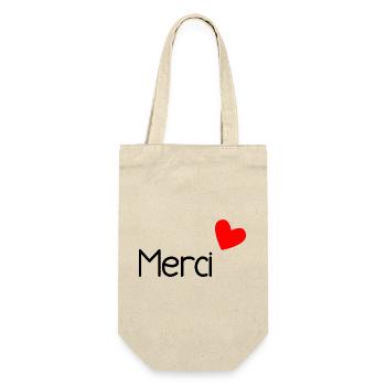 MERCI. THANKS. ANNIVERSAIRE. NAISSANCE. RETRAITE.  - Sac à bouteille - nature - Devant