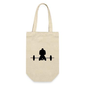 Weightlifting Barbell Fitness Gift - Gift Bag for Bottles - nature - Front