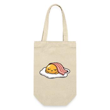 Sleeping Egg with Bacon Cartoon - Geschenkbeutel für Flaschen - Natur - Vorne