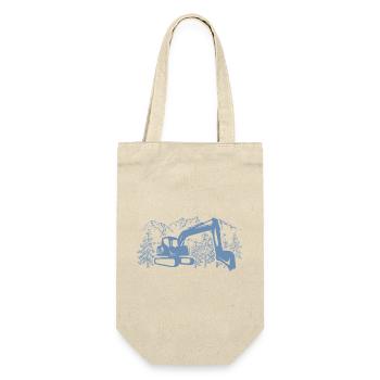 Bagger Silhouette Baugeräteführer Arbeit - Geschenkbeutel für Flaschen - Natur - Vorne