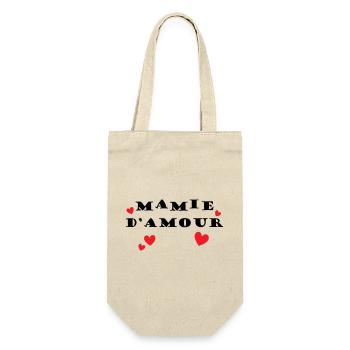 Oma der Liebe - Geschenkbeutel für Flaschen - Natur - Vorne